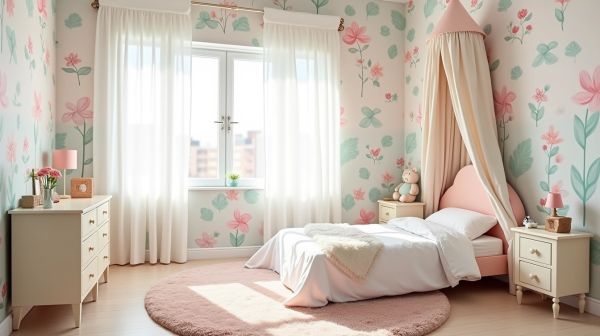 Transformez la chambre de votre fille avec du papier peint original